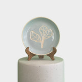Blue Trinket Dish with Fiddle Leaf in blue