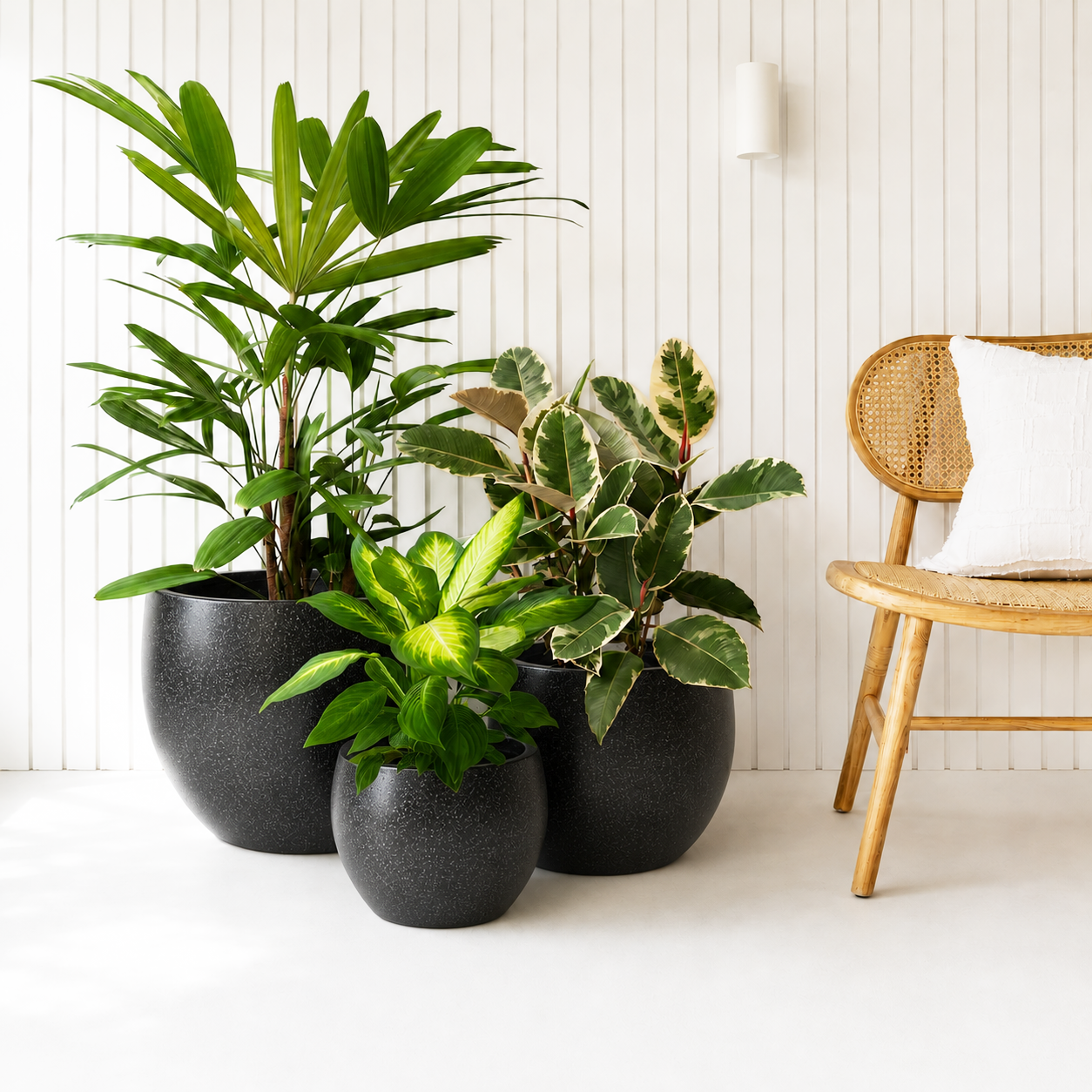 Galet Pot Set - Black Terrazzo