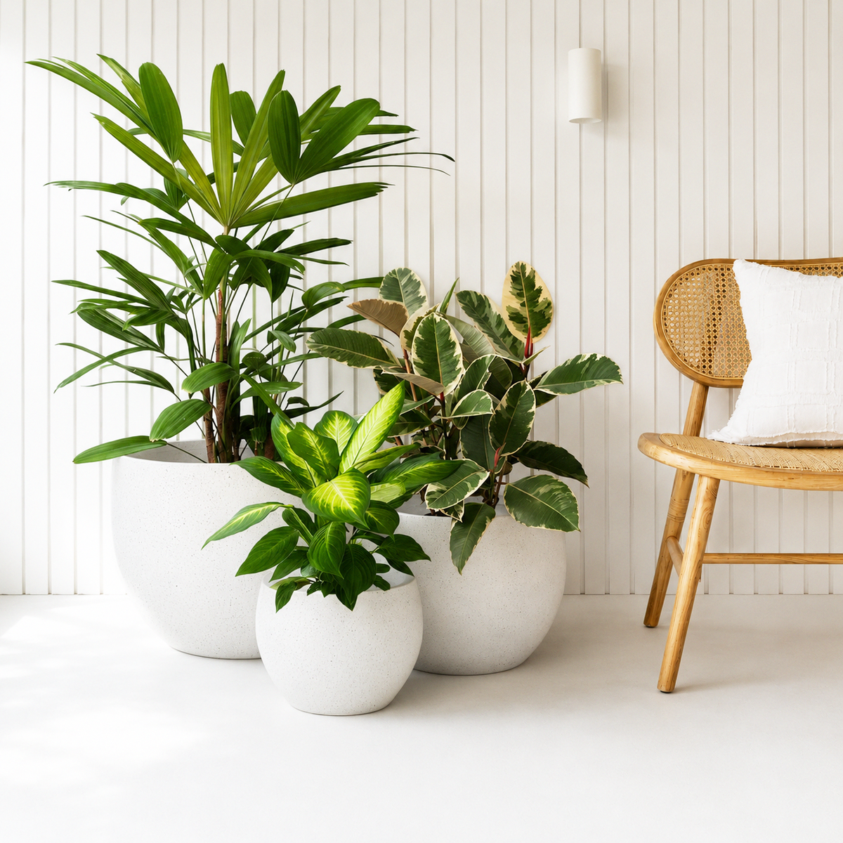 Galet Pot Set - White Terrazzo
