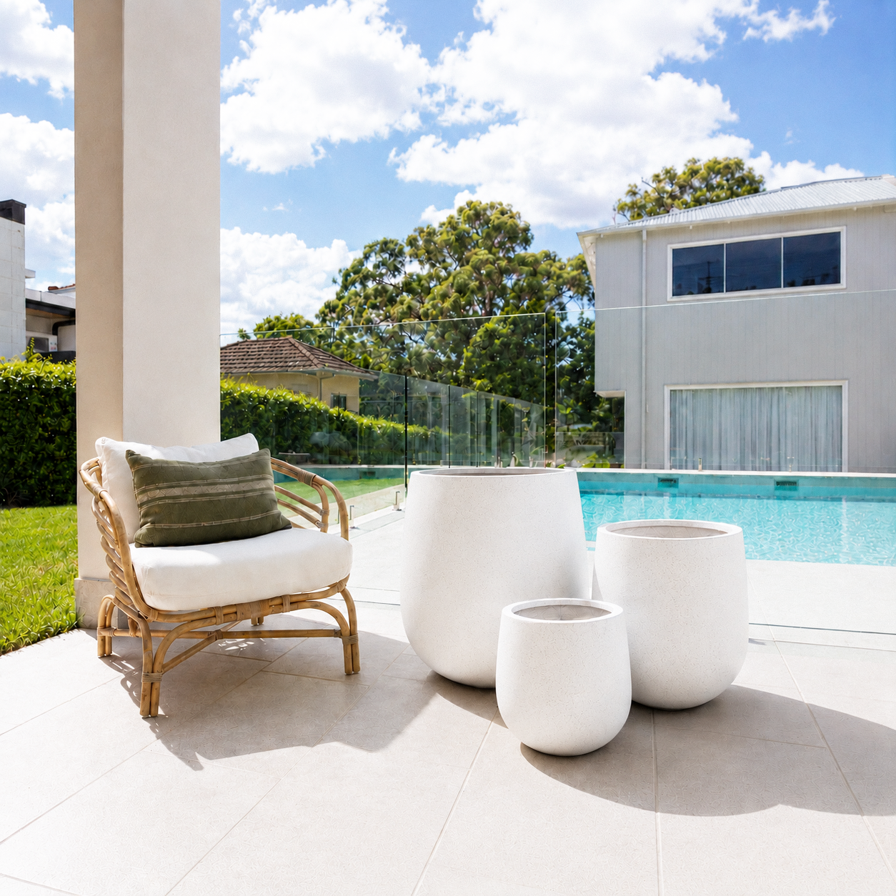 Orbit Pot Set - White Terrazzo
