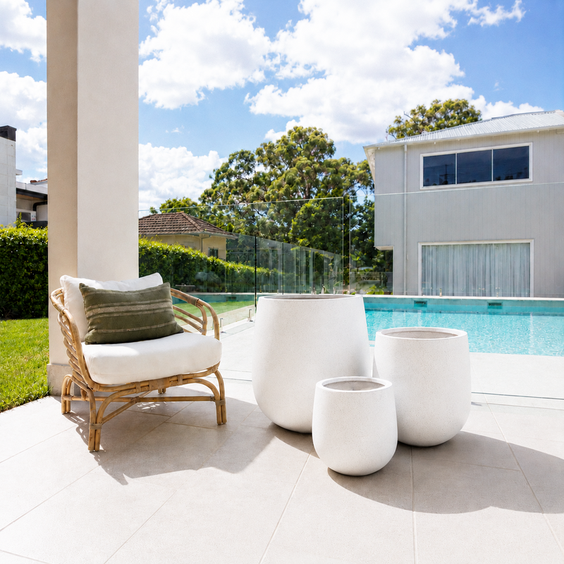 Orbit Pot Set - White Terrazzo