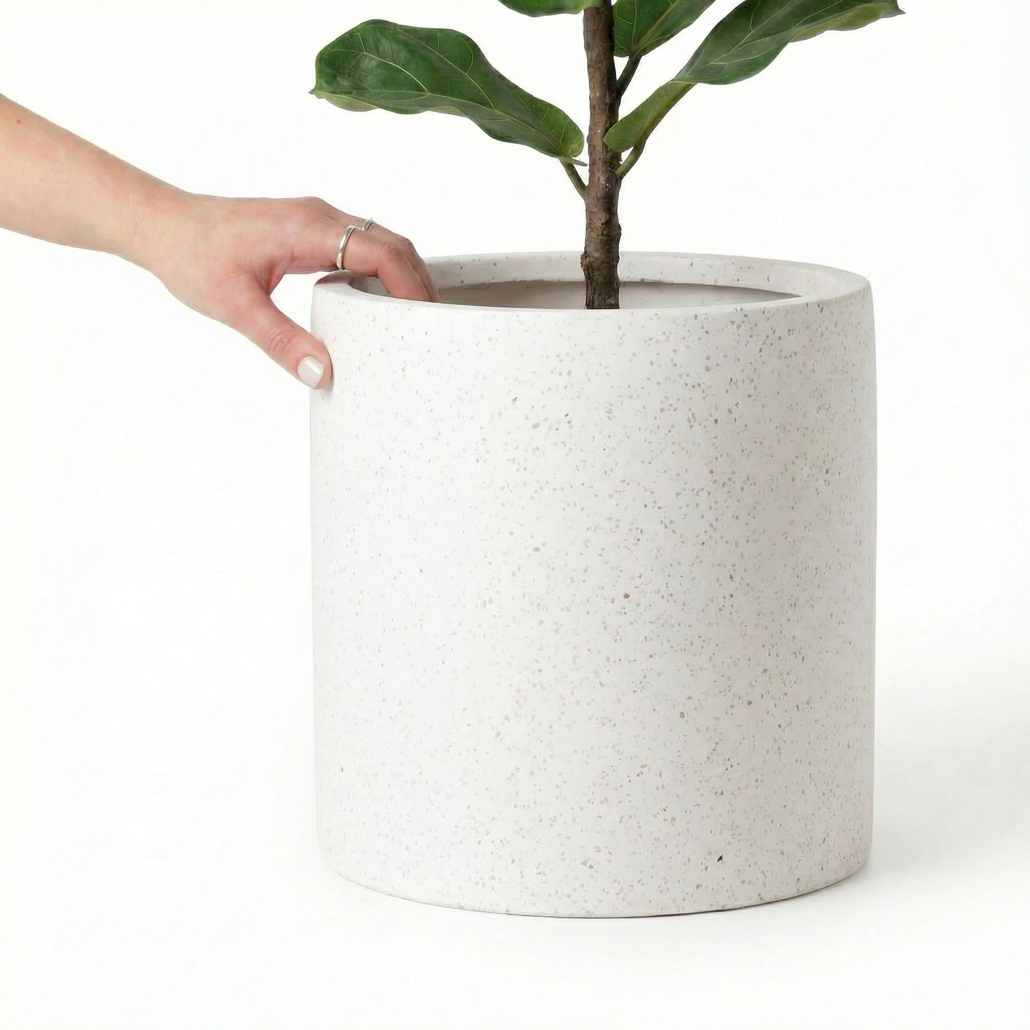 Jardin Terrazzo Pot - White
