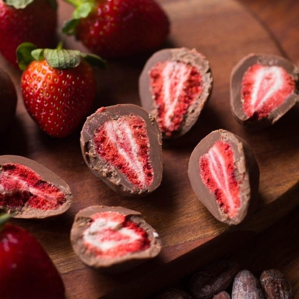 Milk Chocolate Coated Strawberries at The Good Plant Co