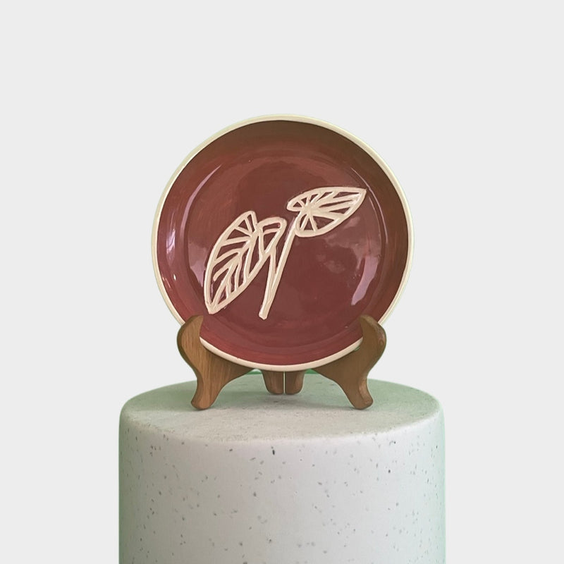 Elephant Ears Red Trinket Dish