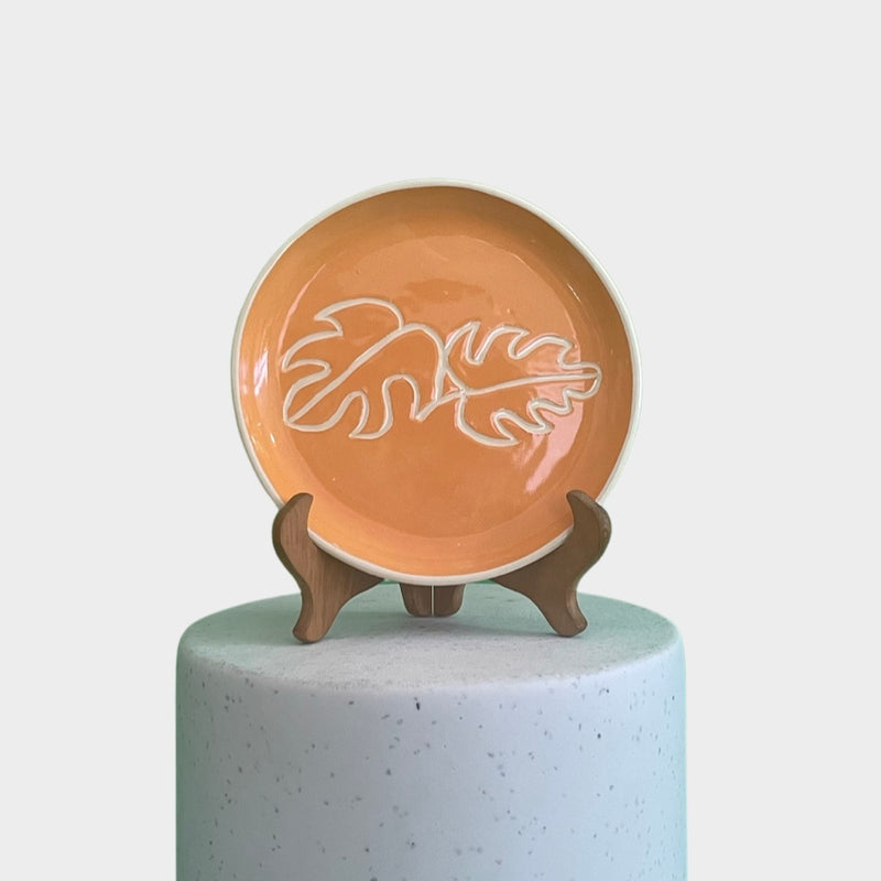 Monstera Yellow Trinket Dish