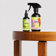 Timber Table with Plant Food Fertiliser and Neem Oil for Plants